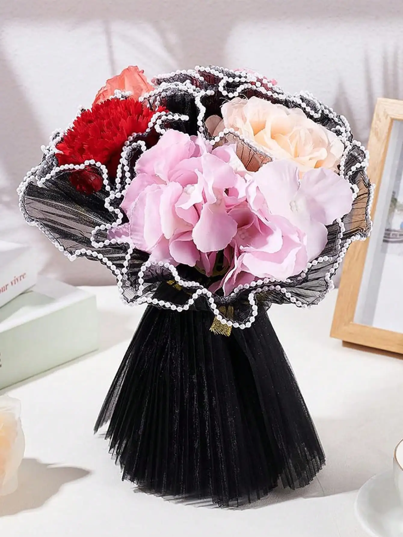 4Yards Faux Pearl Edge Flower  - Ae Florist Supply ulasan dan harga