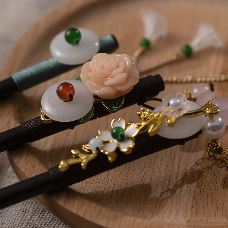 1Pc Wooden Hairpin Headdress f - Supply Florist ulasan dan harga