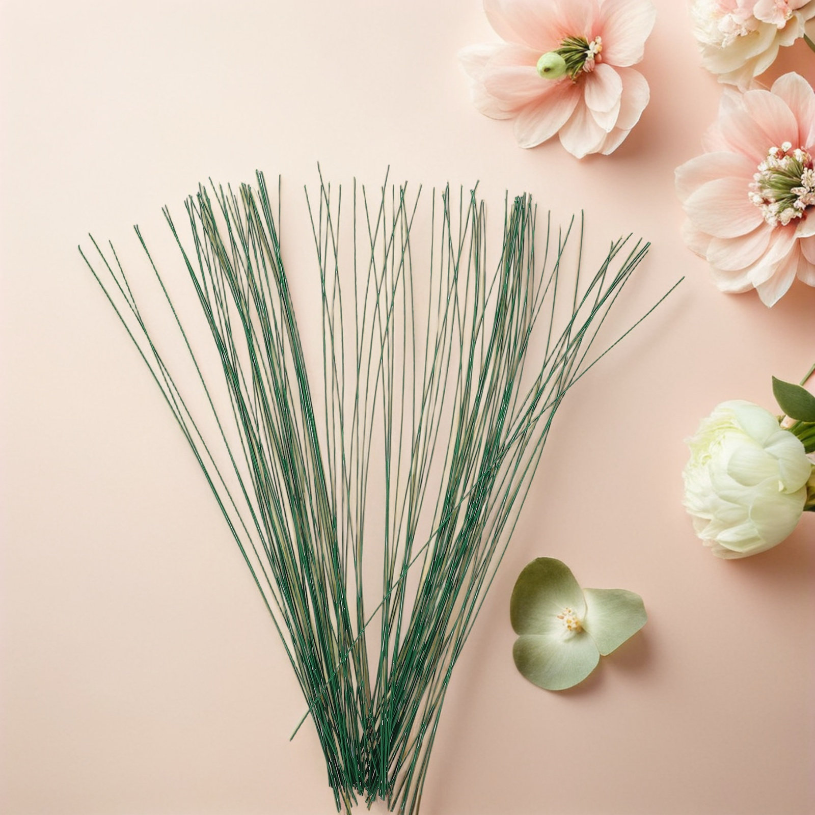 100Pcs Floral Stem Wire Green  - Wire Stem Florist ulasan dan harga