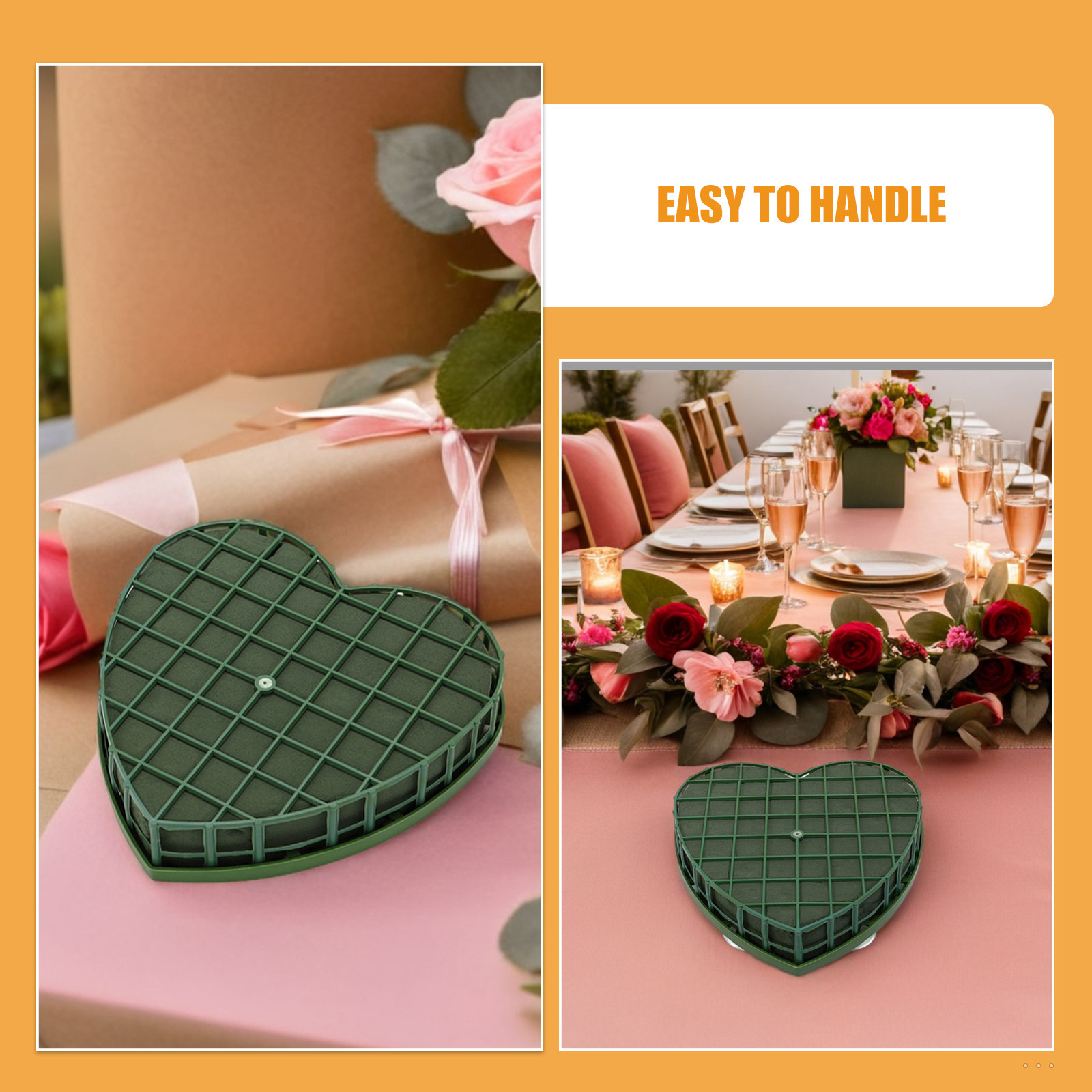 2Pcs Heart Floral Foam Water A - Bouquet Holder Foam ulasan dan harga