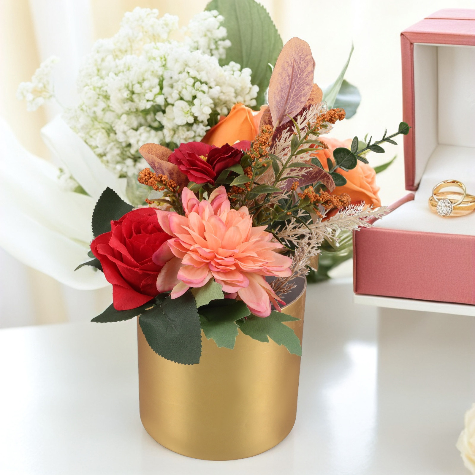 Elegant Round Floral Box Compa - Bouquet Holder Foam ulasan dan harga