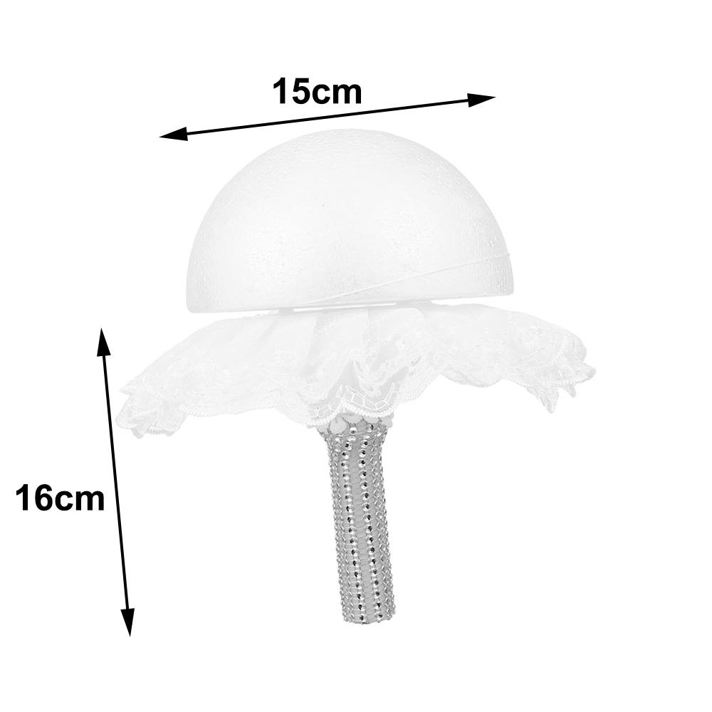 Fashion White Lace Foam Bouque - Bouquet Holder Foam ulasan dan harga