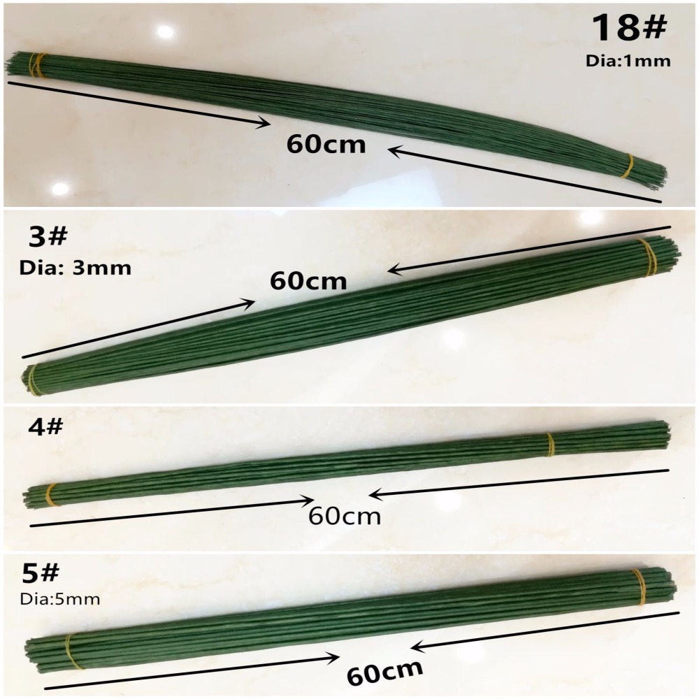1mm 2/3/4/5mm 40/60cm Dark Gre - Wire Stem Florist ulasan dan harga